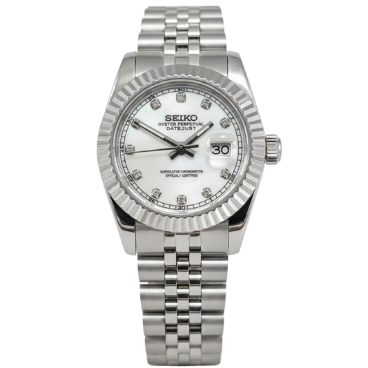 Ladyjust "Silver Diamond" - Reloj personalizado con cristal de zafiro y acero inoxidable 316L | XP Watch Co.