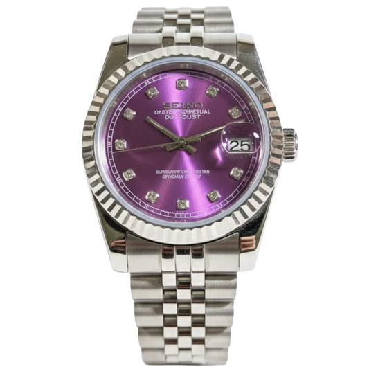 Ladyjust | Purple Diamond - Reloj personalizado con cristal de zafiro y acero inoxidable 316L | XP Watch Co.