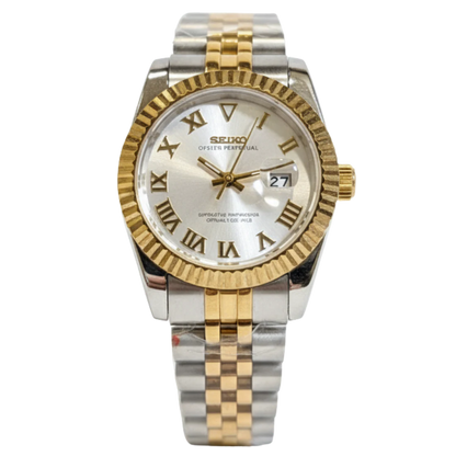 Ladyjust Two Tone Gold Roman - Reloj personalizado con cristal de zafiro y acero inoxidable 316L | XP Watch Co.