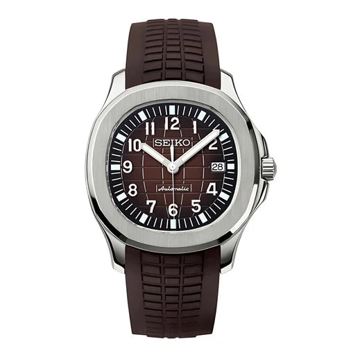 Aqua-Tropic Mod "Silver Brown" - Reloj personalizado con movimiento automático NH35 y cristal de zafiro | XP Watch Co.