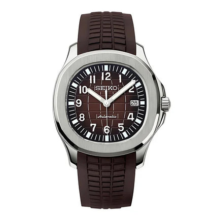 Aqua-Tropic Mod "Silver Brown" - Reloj personalizado con movimiento automático NH35 y cristal de zafiro | XP Watch Co.