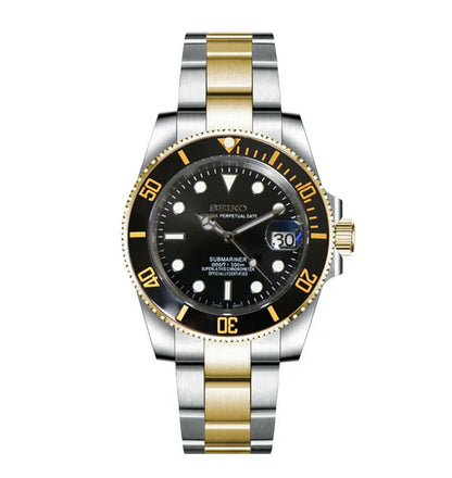 Sub-Diver "Two Tone Black" - Reloj personalizado con cristal de zafiro y acero inoxidable 316L | XP Watch Co.