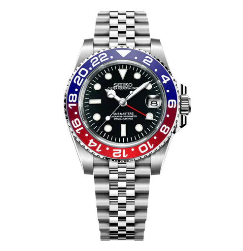 GMT Dual-Time "Pepsi" - Reloj personalizado con movimiento automático NH35 y cristal de zafiro | XP Watch Co.