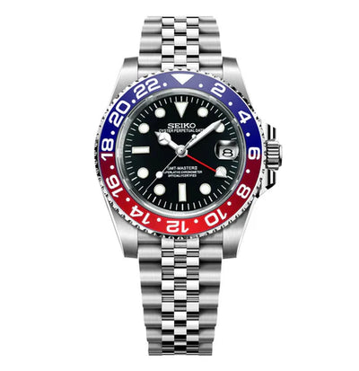 GMT Dual-Time "Pepsi" - Reloj personalizado con movimiento automático NH35 y cristal de zafiro | XP Watch Co.