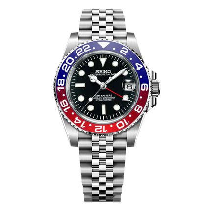 GMT Dual-Time "Pepsi" - Reloj personalizado con movimiento automático NH35 y cristal de zafiro | XP Watch Co.