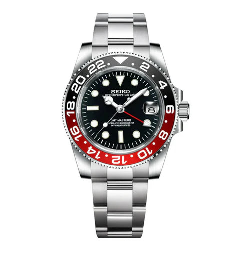 GMT Dual-Time "Coke" - Reloj personalizado con movimiento automático NH35 y cristal de zafiro | XP Watch Co.