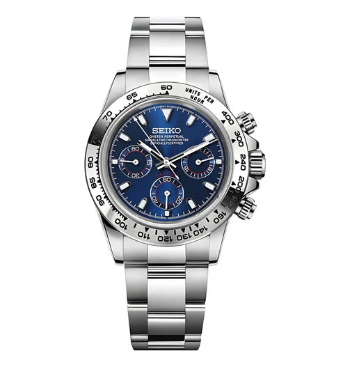 D-Racing "Ocean Blue" - Reloj personalizado con cronógrafo VK63 y acero inoxidable 316L | XP Watch Co.