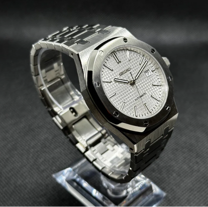 ROAK "Classic White" - Reloj personalizado con movimiento automático NH35 y cristal de zafiro | XP Watch Co.