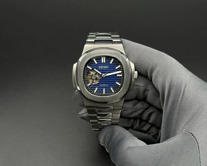 Nautic "Open Heart" Dark Blue - Reloj personalizado con cristal de zafiro y movimiento automático NH35 | XP Watch Co.