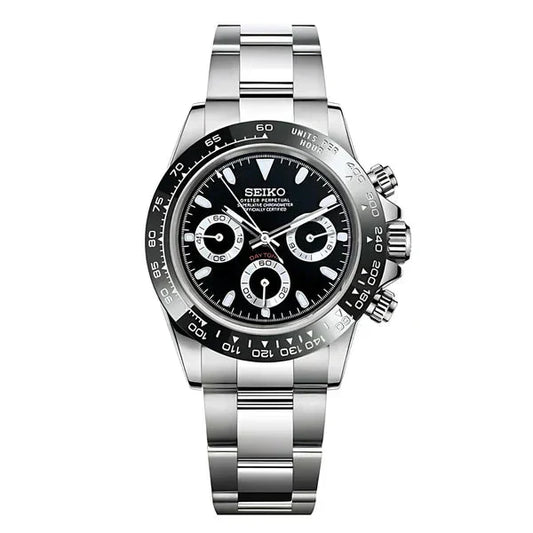 XP Mod D-Racing Reloj Automático XP Mod "Panda Platinum" con movimiento VK63 cronógrafo, acero 316L y cristal zafiro | XP Watch Co.