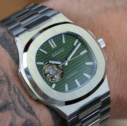 Nautic "Open Heart" Green - Reloj personalizado con movimiento automático NH35 y cristal de zafiro | XP Watch Co.