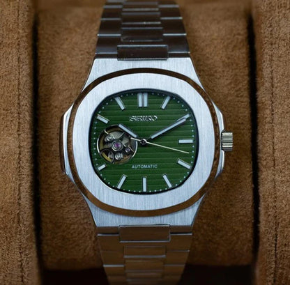 Nautic "Open Heart" Green - Reloj personalizado con movimiento automático NH35 y acero inoxidable 316L | XP Watch Co.