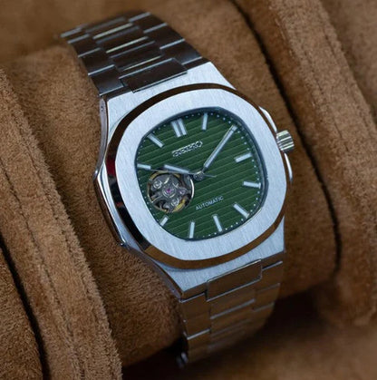 Nautic "Open Heart" Green - Reloj personalizado con movimiento automático NH35 y cristal de zafiro | XP Watch Co.