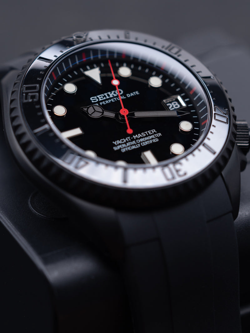 Seimod All Black Yacht Master - Reloj personalizado con acero inoxidable 904L y cristal de zafiro | XP Watch Co.