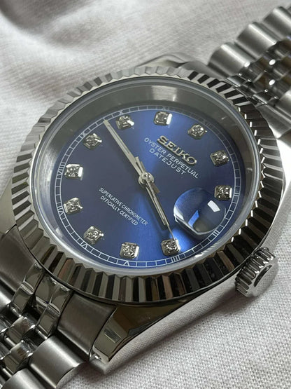 Ladyjust "Ice Blue Diamond" - Reloj personalizado con cristal de zafiro y acero inoxidable 316L | XP Watch Co.