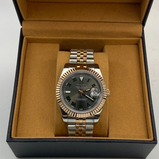 Reloj Automático XP Mod XP Mod DJ-Fluted "Two Tone gold W/Black Roman" (Wimbledon) con movimiento NH70 y cristal zafiro XP Watch Co.