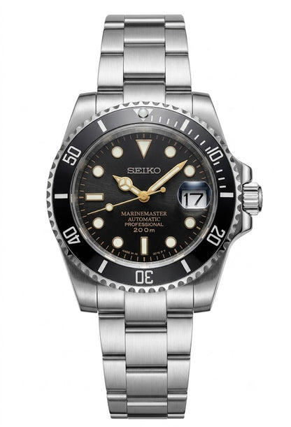 Sub-Diver "Vintage Black" - Reloj personalizado con movimiento automático NH35 y cristal de zafiro | XP Watch Co.