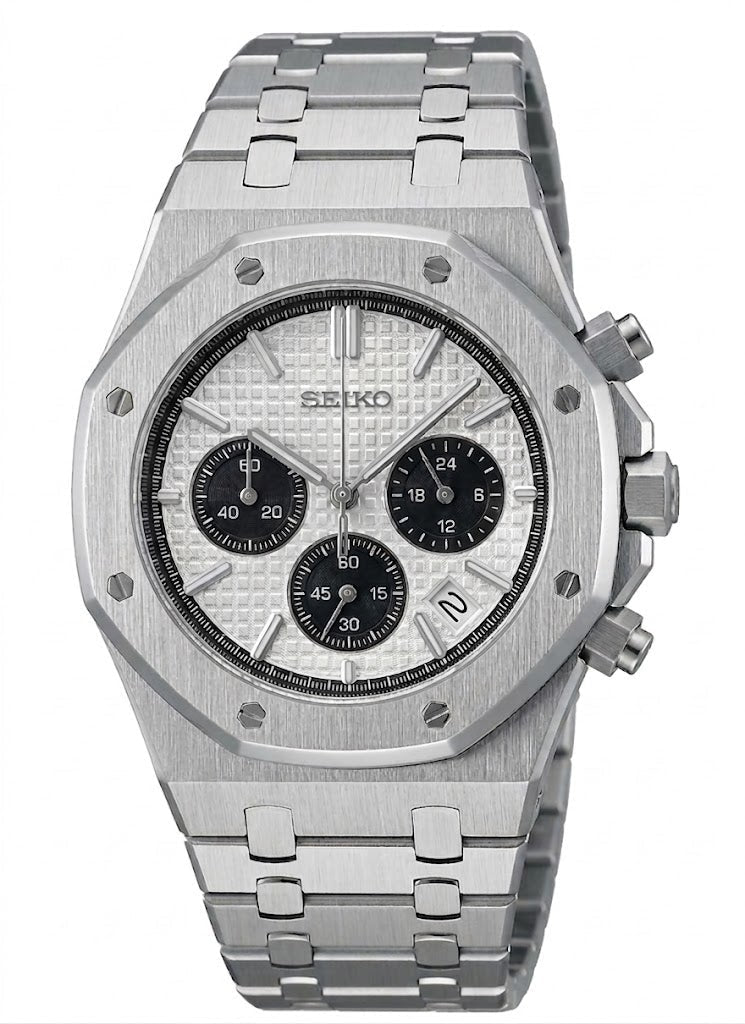 ROAK Chronograph Panda - Reloj personalizado con cronógrafo VK63 y acero inoxidable 316L | XP Watch Co.