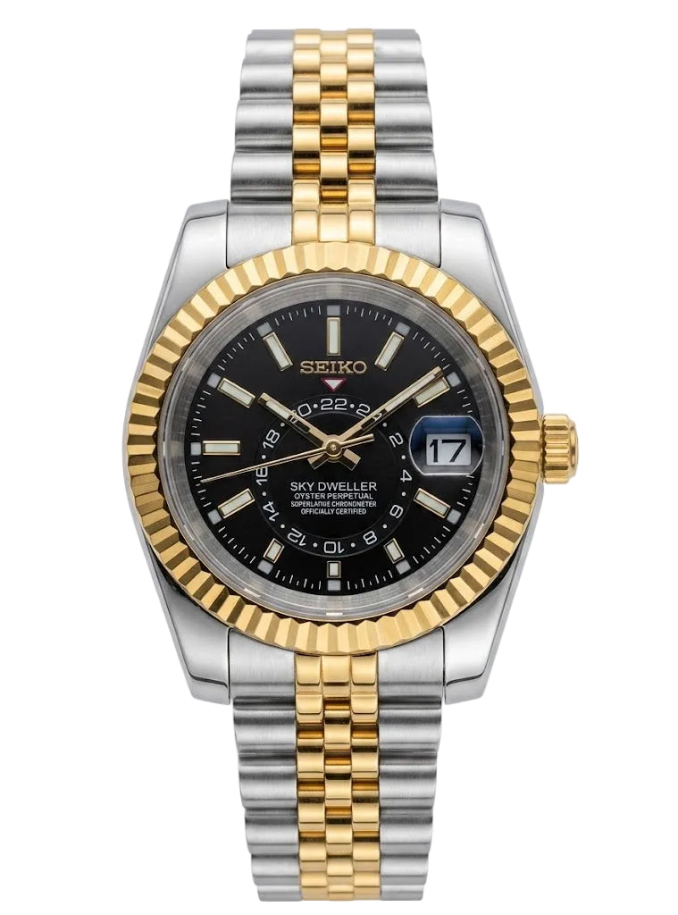 Sky-Dweller | Two Tone Gold "Negro" - Reloj personalizado con cristal de zafiro y acero inoxidable 316L | XP Watch Co.