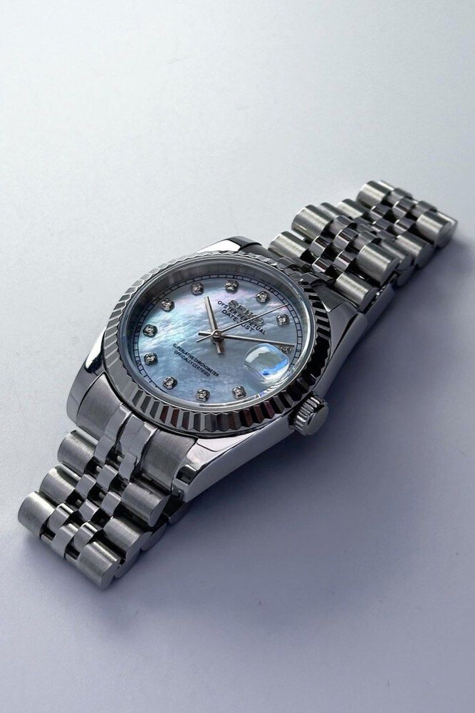 DJ-Fluted "Silver" Ice Pearl - Reloj personalizado con cristal de zafiro y acero inoxidable 316L | XP Watch Co.