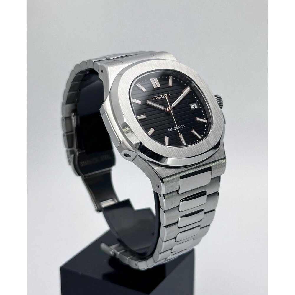 Nautic Mod "Classic Black" - Reloj personalizado con movimiento automático NH35 y acero inoxidable 316L | XP Watch Co.