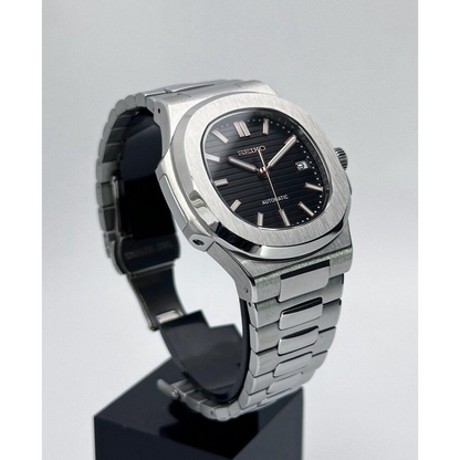 Nautic Mod "Classic Black" - Reloj personalizado con movimiento automático NH35 y acero inoxidable 316L | XP Watch Co.