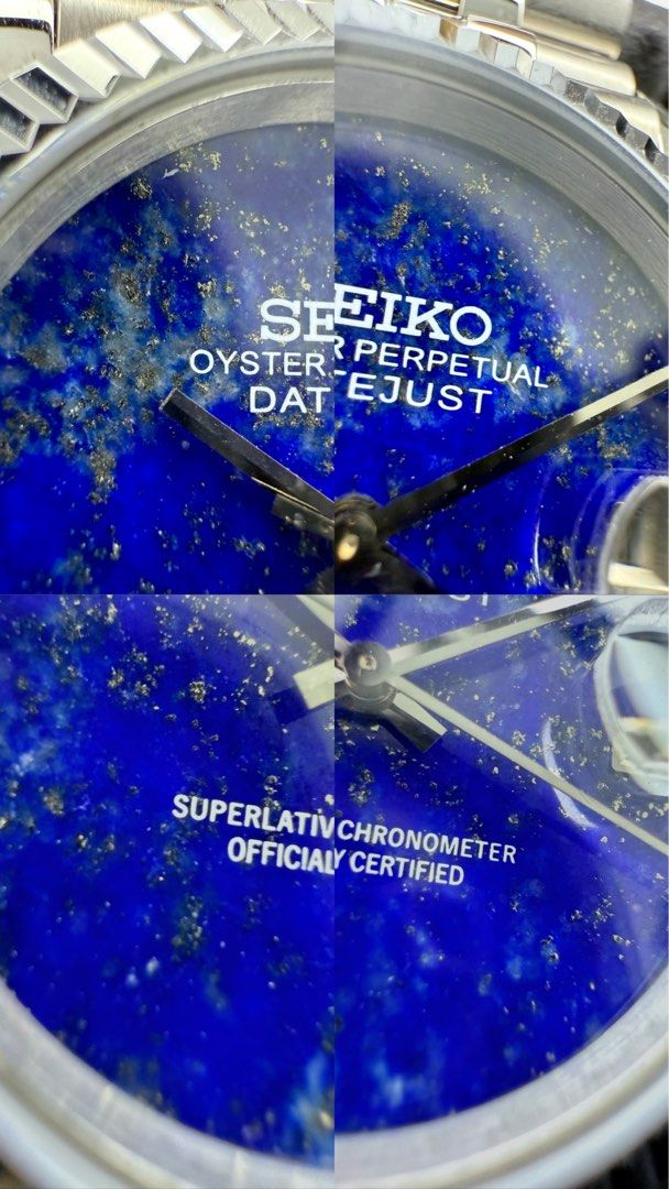DJ-Fluted "Lapis Lazuli" (Real Stone) - Reloj personalizado con cristal de zafiro y acero inoxidable 316L | XP Watch Co.