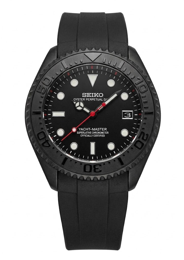 Seimod All Black Yacht-M - Reloj personalizado con cristal de zafiro | XP Watch Co.