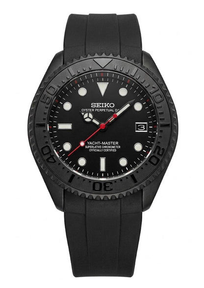 Seimod All Black Yacht-M - Reloj personalizado con cristal de zafiro | XP Watch Co.