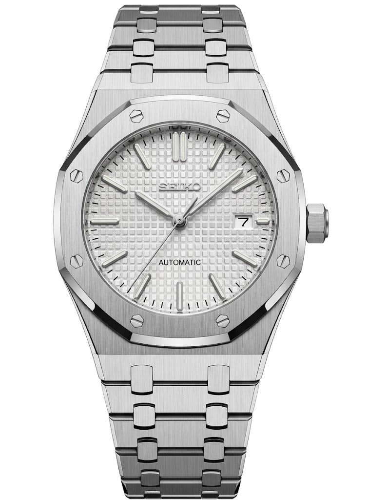 ROAK "Classic White" - Reloj personalizado con movimiento automático NH35 y cristal de zafiro | XP Watch Co.