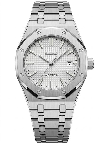 ROAK "Classic White" - Reloj personalizado con movimiento automático NH35 y cristal de zafiro | XP Watch Co.