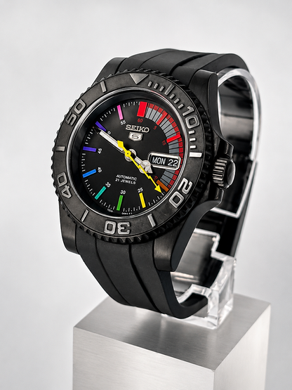 Seimod Black Rainbow - Reloj personalizado con movimiento automático NH35 y cristal de zafiro | XP Watch Co.