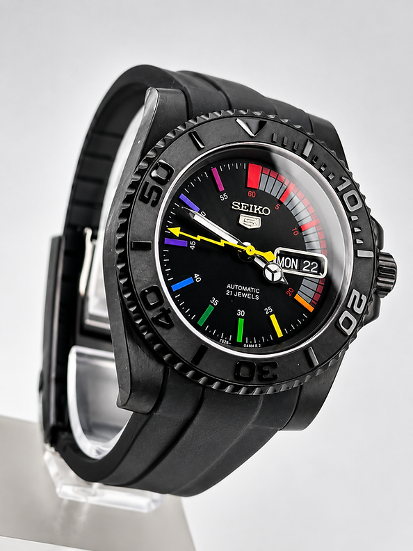 Seimod Black Rainbow - Reloj personalizado con movimiento automático NH35 y cristal de zafiro | XP Watch Co.