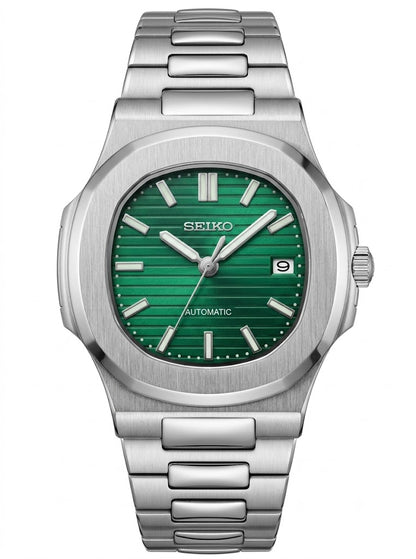 Nautic Mod "Emerald Green" - Reloj automático personalizado con cristal de zafiro y acero inoxidable 316L | XP Watch Co.