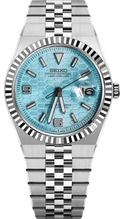 Land-Dweller Mod "Ice Blue" Dial - Reloj personalizado con cristal de zafiro y acero inoxidable 316L | XP Watch Co.