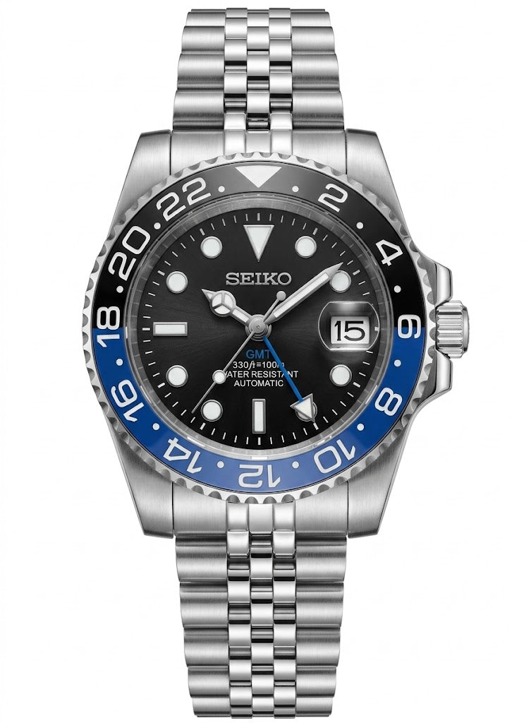 GMT Dual-Time Dual-Time "Bat Girl" - Reloj personalizado con movimiento automático NH35 y acero inoxidable 316L | XP Watch Co.