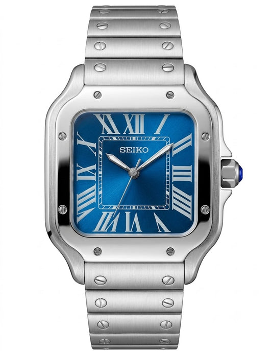 Santeiko Mod "Royal Blue Roman" - Reloj personalizado con cristal de zafiro y acero inoxidable 316L | XP Watch Co.