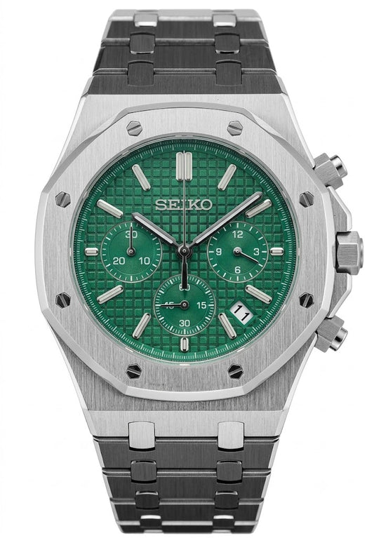 ROAK Chronograph "Emerald Green" - Reloj personalizado con cristal de zafiro y cronógrafo VK63 | XP Watch Co.