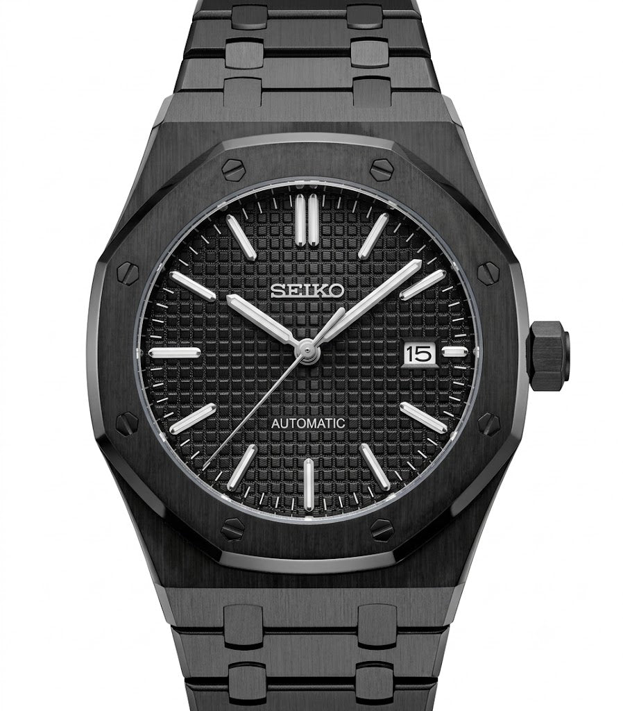 ROAK "Classic Black" - Reloj personalizado con cristal de zafiro y acero inoxidable 316L | XP Watch Co.