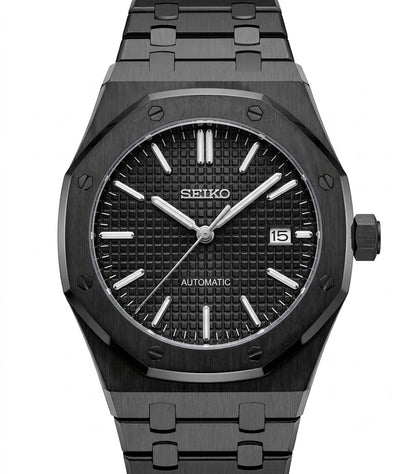 ROAK "Classic Black" - Reloj personalizado con cristal de zafiro y acero inoxidable 316L | XP Watch Co.