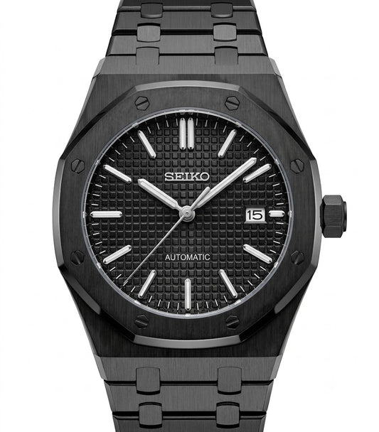 ROAK "Classic Black" - Reloj personalizado con cristal de zafiro y acero inoxidable 316L | XP Watch Co.
