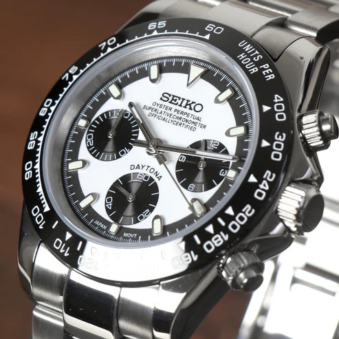 D-Racing "Ceramic White" - Reloj personalizado con cristal de zafiro y acero inoxidable 316L | XP Watch Co.