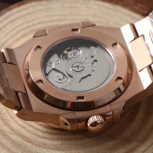 Nautic Mod "Rose Gold W/Black" - Reloj personalizado con movimiento automático NH35 y cristal de zafiro | XP Watch Co.