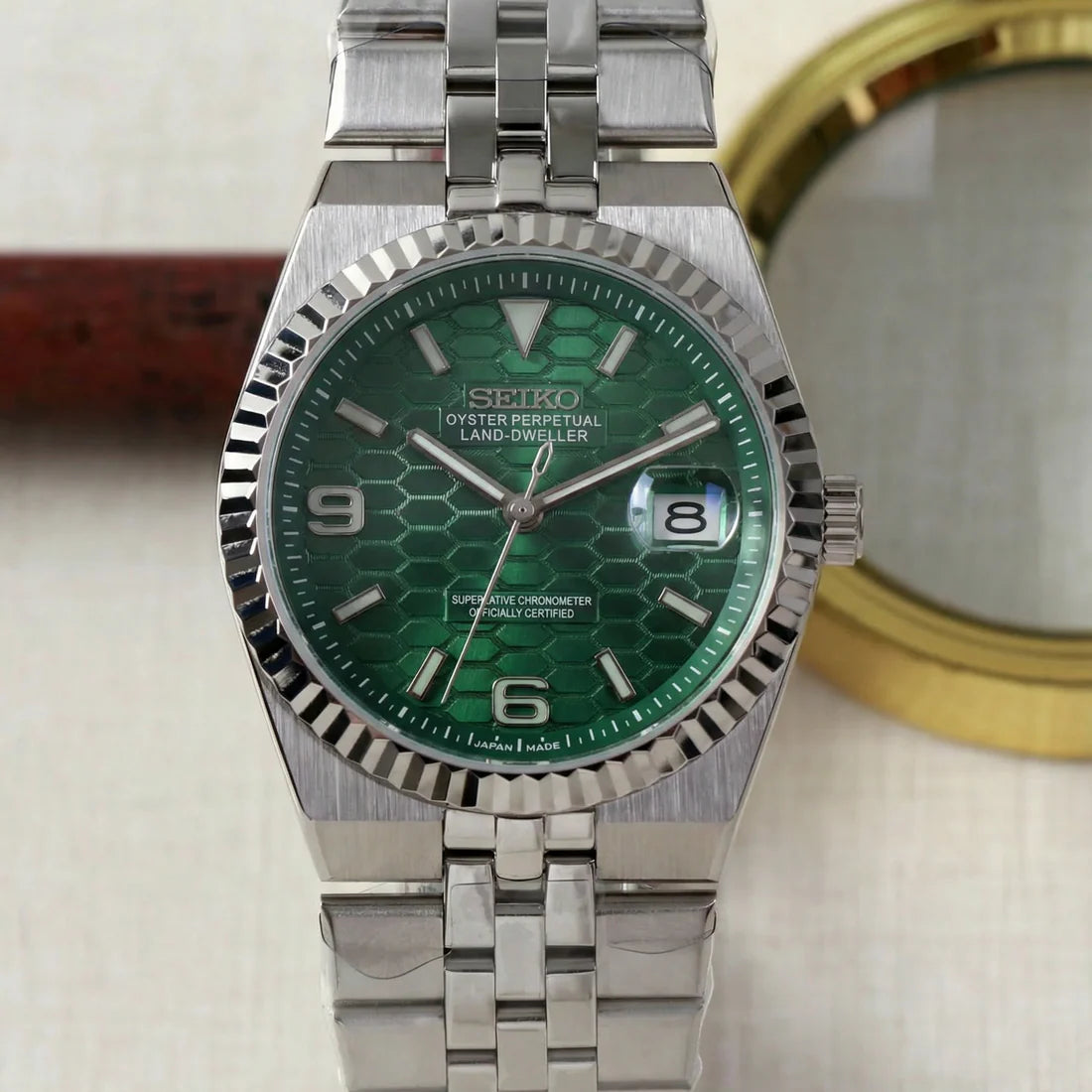 Land-Dweller "Green" - Reloj personalizado con movimiento automático NH35 y cristal de zafiro | XP Watch Co.