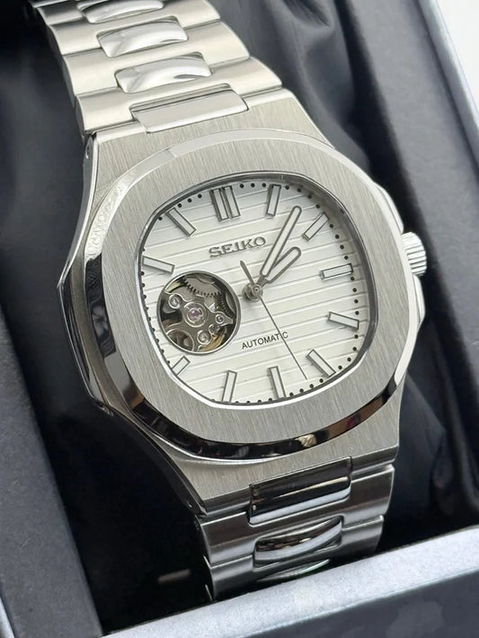 Reloj Automático XP Mod XP Mod Nautic "Open Heart" White con movimiento automático NH35, caja y brazalete en acero 316L y cristal zafiro | XP Watch Co.
