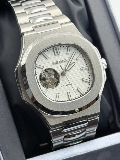 Nautic "Open Heart" White - Reloj personalizado con movimiento automático NH35 y acero inoxidable 316L | XP Watch Co.