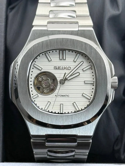 Nautic "Open Heart" White - Reloj personalizado con movimiento automático NH35 y cristal de zafiro | XP Watch Co.
