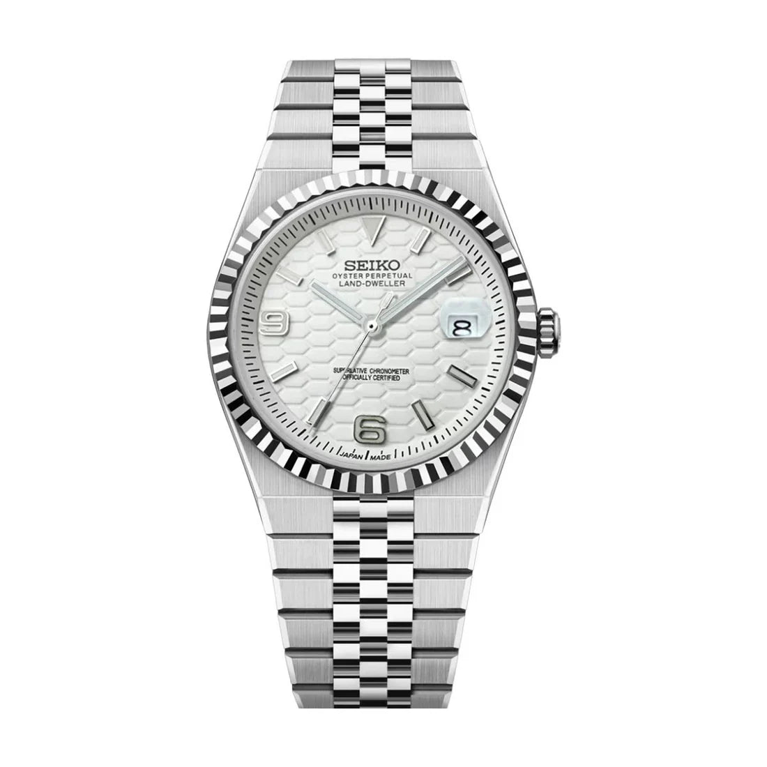 Land-Dweller Mod "Fresh White" Dial - Reloj personalizado con cristal de zafiro y acero inoxidable 316L | XP Watch Co.