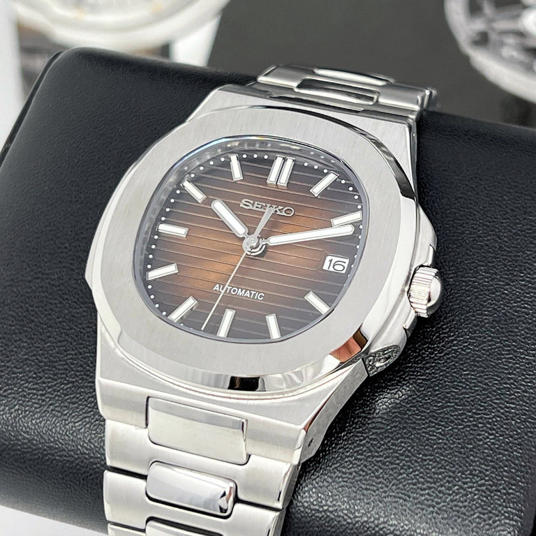 Nautic Mod "Chocolate Brown" - Reloj personalizado con movimiento automático NH35 y cristal de zafiro | XP Watch Co.