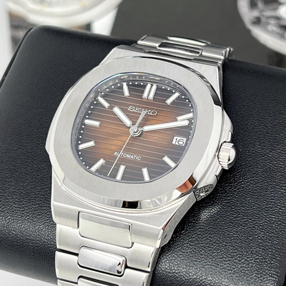 Nautic Mod "Chocolate Brown" - Reloj personalizado con movimiento automático NH35 y cristal de zafiro | XP Watch Co.